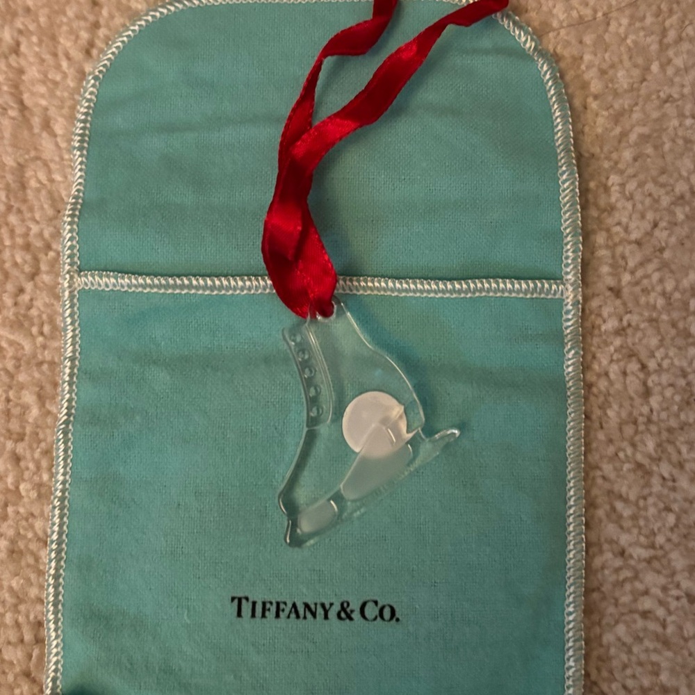 🌹RARE Tiffany and Co. Ice Skate Crystal Ornament